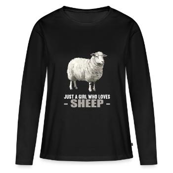 Mouton Mouton - T-shirt manches longues Premium bio Femme - noir - Devant - Julia (174cm)