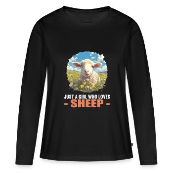 Mouton Mouton - T-shirt manches longues Premium bio Femme - noir - Devant - Julia (174cm)