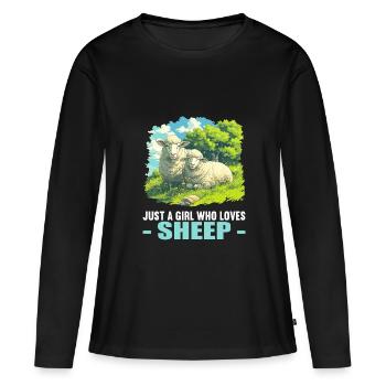 Mouton Mouton - T-shirt manches longues Premium bio Femme - noir - Devant - Julia (174cm)