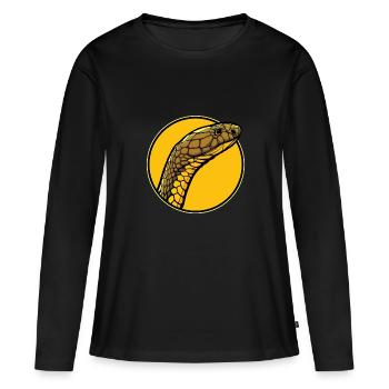 Cobras royaux Cobra royaux - T-shirt manches longues Premium bio Femme - noir - Devant - Julia (174cm)