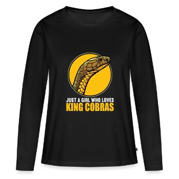 Cobras royaux Cobra royaux - T-shirt manches longues Premium bio Femme - noir - Devant - Julia (174cm)