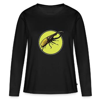 Hercule coléoptère - T-shirt manches longues Premium bio Femme - noir - Devant - Julia (174cm)