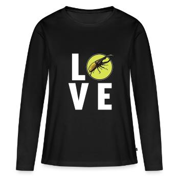 Hercule coléoptère - T-shirt manches longues Premium bio Femme - noir - Devant - Julia (174cm)