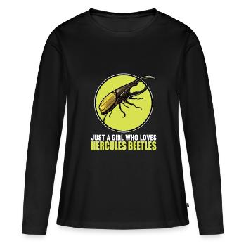 Hercule coléoptère - T-shirt manches longues Premium bio Femme - noir - Devant - Julia (174cm)