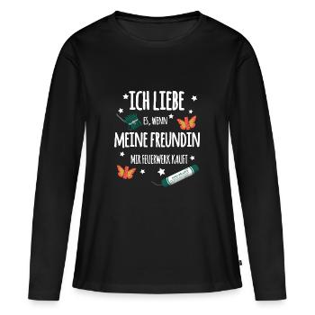Pyro Partnerschaft - Frauen Premium Bio Langarmshirt - Schwarz - Vorne - Julia (174cm)