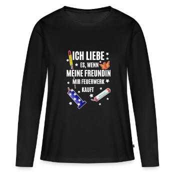 Pyro Freak - Frauen Premium Bio Langarmshirt - Schwarz - Vorne - Julia (174cm)