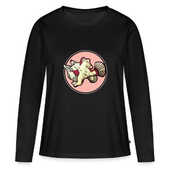 Frogfish Anglerfisch - Women's Premium Organic Long Sleeve Shirt - black - Front - Julia (174cm)