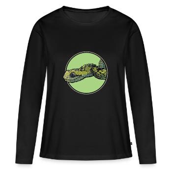 Vipères de brousse Vipère de brousse - T-shirt manches longues Premium bio Femme - noir - Devant - Julia (174cm)