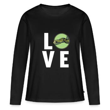 Vipères de brousse Vipère de brousse - T-shirt manches longues Premium bio Femme - noir - Devant - Julia (174cm)