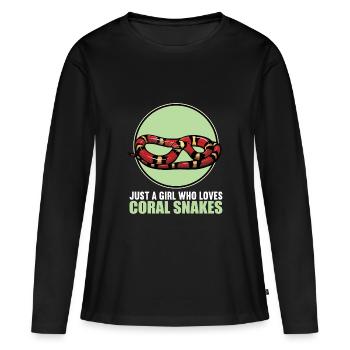 Serpents corail Serpent corail - T-shirt manches longues Premium bio Femme - noir - Devant - Julia (174cm)