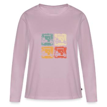 Vintage Golfwagen Für Lustige Golfer Mann Und Frau - Frauen Premium Bio Langarmshirt - Altrosa - Vorne - Julia (174cm)