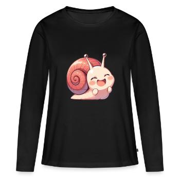 Escargots Escargot - T-shirt manches longues Premium bio Femme - noir - Devant - Julia (174cm)