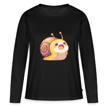 Escargots Escargot - T-shirt manches longues Premium bio Femme - noir - Devant - Julia (174cm)
