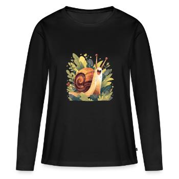 Escargots Escargot - T-shirt manches longues Premium bio Femme - noir - Devant - Julia (174cm)