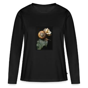 Escargots Escargot - T-shirt manches longues Premium bio Femme - noir - Devant - Julia (174cm)