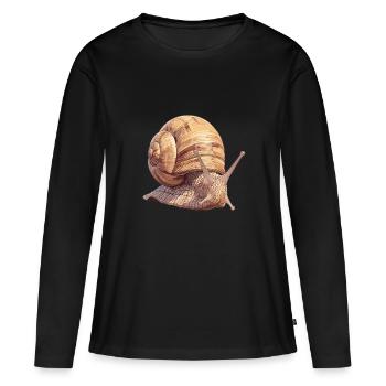 Escargots Escargot - T-shirt manches longues Premium bio Femme - noir - Devant - Julia (174cm)
