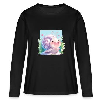 Escargots Escargot - T-shirt manches longues Premium bio Femme - noir - Devant - Julia (174cm)