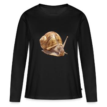 Escargots Escargot - T-shirt manches longues Premium bio Femme - noir - Devant - Julia (174cm)