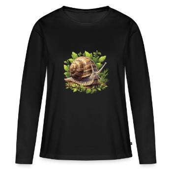 Escargots Escargot - T-shirt manches longues Premium bio Femme - noir - Devant - Julia (174cm)