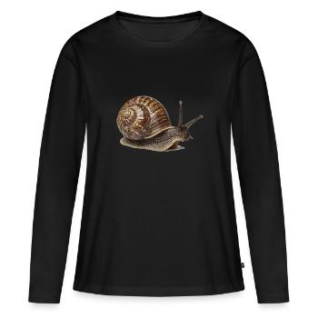 Escargots Escargot - T-shirt manches longues Premium bio Femme - noir - Devant - Julia (174cm)