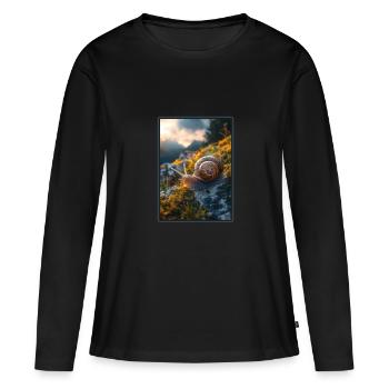 Escargots Escargot - T-shirt manches longues Premium bio Femme - noir - Devant - Julia (174cm)