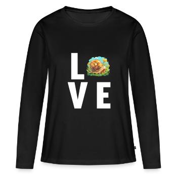 Escargots Escargot - T-shirt manches longues Premium bio Femme - noir - Devant - Julia (174cm)