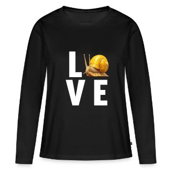 Escargots Escargot - T-shirt manches longues Premium bio Femme - noir - Devant - Julia (174cm)
