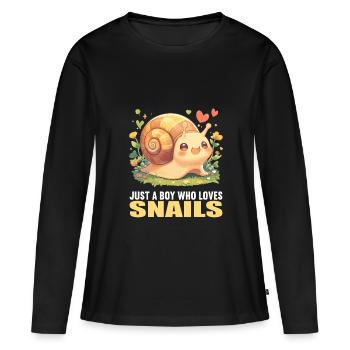 Escargots Escargot - T-shirt manches longues Premium bio Femme - noir - Devant - Julia (174cm)