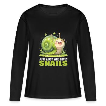 Escargots Escargot - T-shirt manches longues Premium bio Femme - noir - Devant - Julia (174cm)