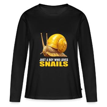 Escargots Escargot - T-shirt manches longues Premium bio Femme - noir - Devant - Julia (174cm)