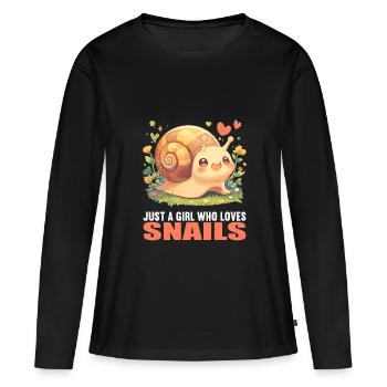 Escargots Escargot - T-shirt manches longues Premium bio Femme - noir - Devant - Julia (174cm)