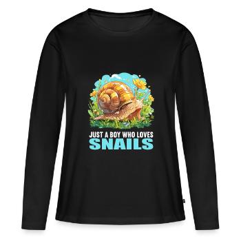Escargots Escargot - T-shirt manches longues Premium bio Femme - noir - Devant - Julia (174cm)