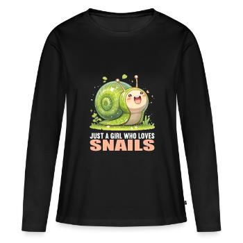 Escargots Escargot - T-shirt manches longues Premium bio Femme - noir - Devant - Julia (174cm)
