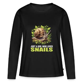 Escargots Escargot - T-shirt manches longues Premium bio Femme - noir - Devant - Julia (174cm)