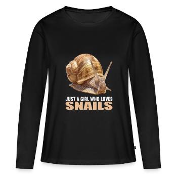 Escargots Escargot - T-shirt manches longues Premium bio Femme - noir - Devant - Julia (174cm)