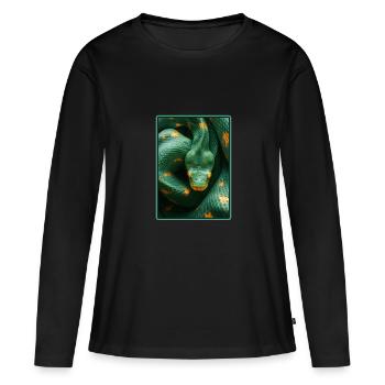 Serpents Serpent - T-shirt manches longues Premium bio Femme - noir - Devant - Julia (174cm)