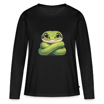 Serpents Serpent - T-shirt manches longues Premium bio Femme - noir - Devant - Julia (174cm)