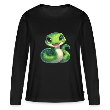 Serpents Serpent - T-shirt manches longues Premium bio Femme - noir - Devant - Julia (174cm)