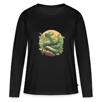 Serpents Serpent - T-shirt manches longues Premium bio Femme - noir - Devant - Julia (174cm)