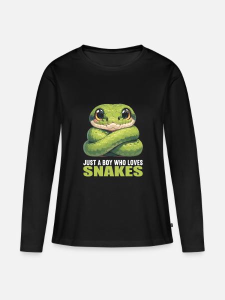 Schlangen Schlange - Frauen Premium Bio Langarmshirt - Schwarz