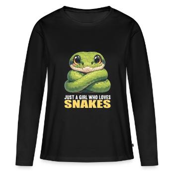 Serpents Serpent - T-shirt manches longues Premium bio Femme - noir - Devant - Julia (174cm)