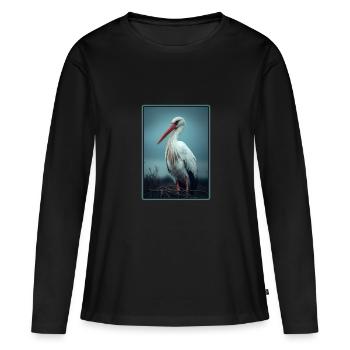 Cigognes Cigognes - T-shirt manches longues Premium bio Femme - noir - Devant - Julia (174cm)