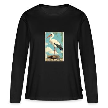 Cigognes Cigognes - T-shirt manches longues Premium bio Femme - noir - Devant - Julia (174cm)