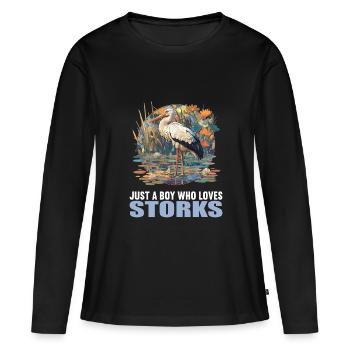 Cigognes Cigognes - T-shirt manches longues Premium bio Femme - noir - Devant - Julia (174cm)