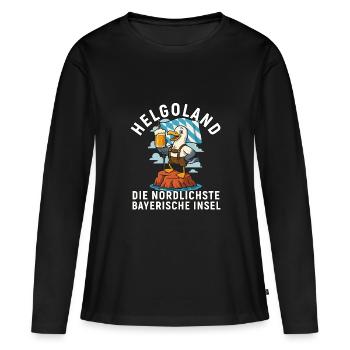 Helgoland Satire | Nördlichste bayerische Insel - Frauen Premium Bio Langarmshirt - Schwarz - Vorne - Julia (174cm)