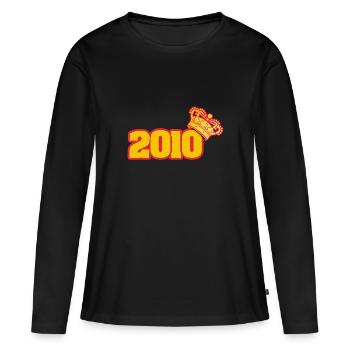 Born in 2010 - Women's Premium Organic Long Sleeve Shirt - black - Front - Julia (174cm)