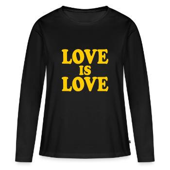 Love is love - T-shirt manches longues Premium bio Femme - noir - Devant - Julia (174cm)
