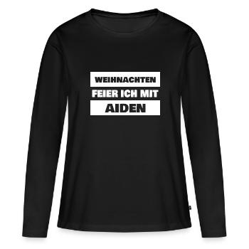 Vorname Aiden - Frauen Premium Bio Langarmshirt - Schwarz - Vorne - Julia (174cm)