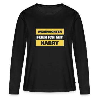 Cadeau pour Harry - T-shirt manches longues Premium bio Femme - noir - Devant - Julia (174cm)