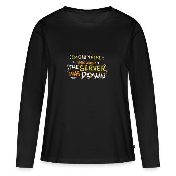 Server down - T-shirt cadeau - T-shirt manches longues Premium bio Femme - noir - Devant - Julia (174cm)